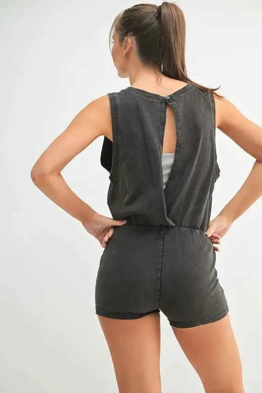 MONO B Mineral Wash Vintage Romper