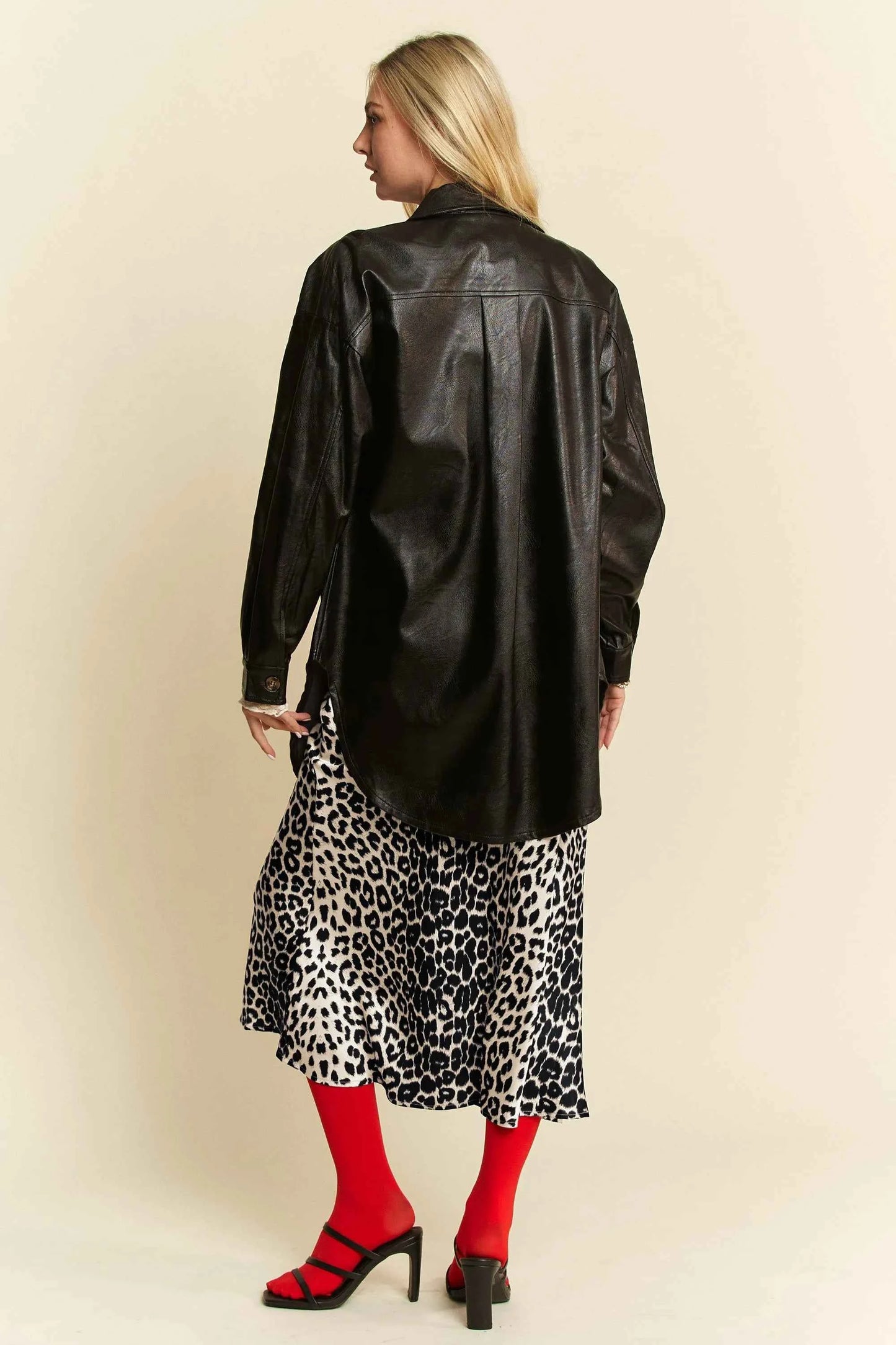 Davi & Dani Leopard Animal Print Long Length Skirt