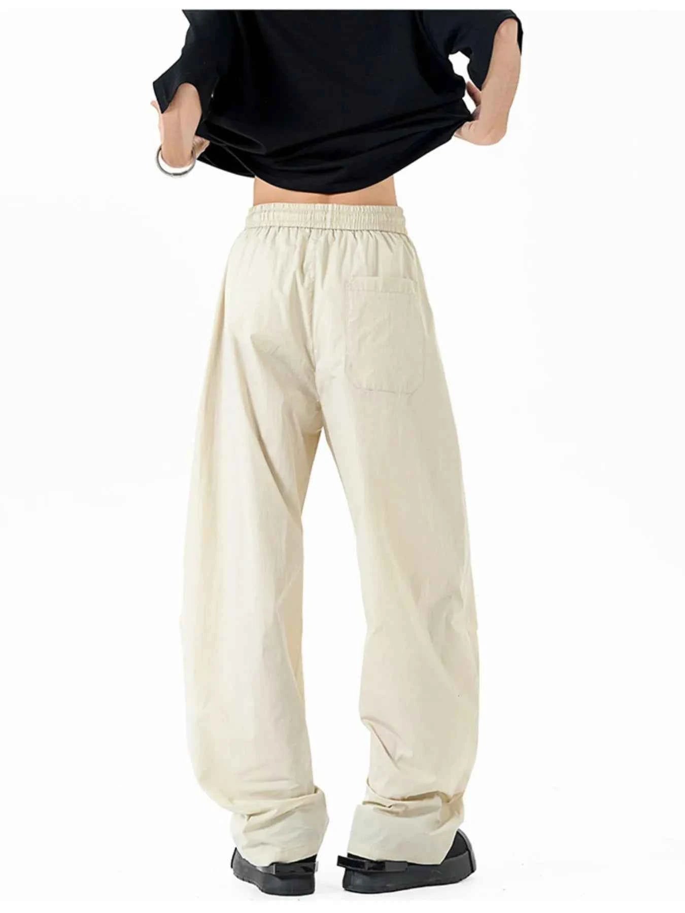 Men's Elastic Waist Wide Leg Pants