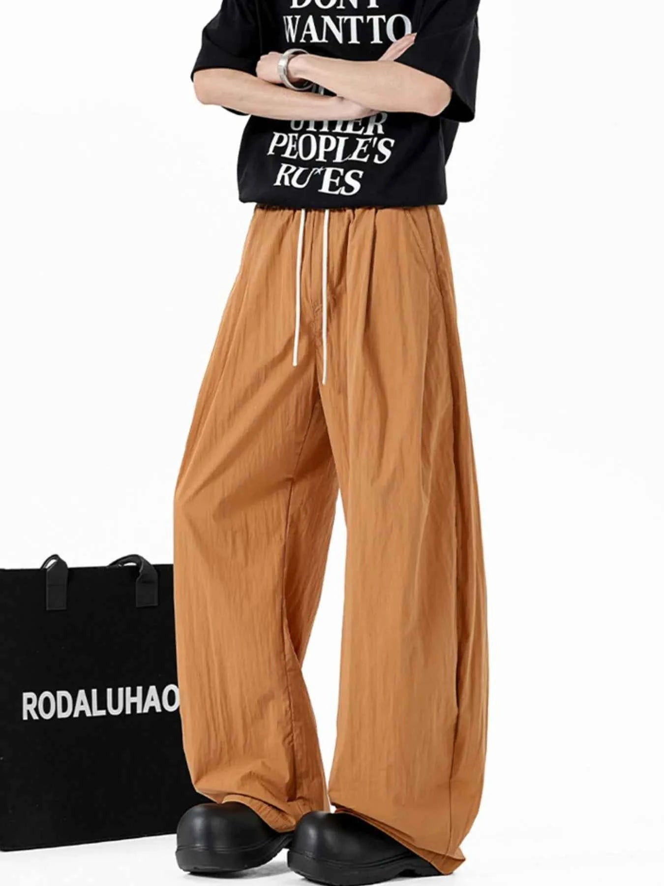 Men's Casual Wide Leg Drawstring Pants
