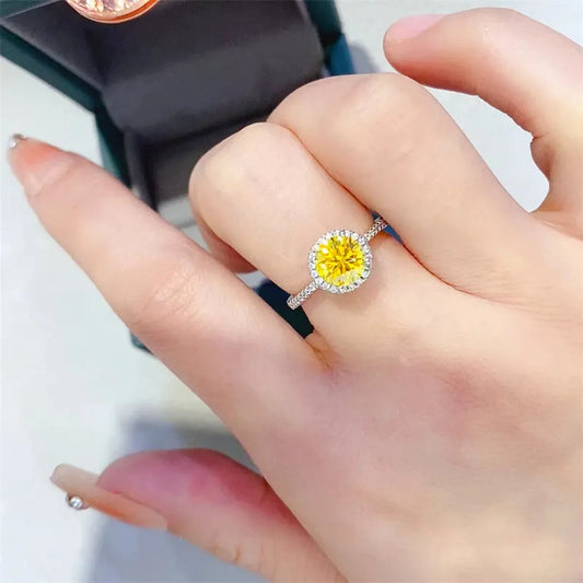 1 Carat Moissanite 925 Sterling Silver Ring — Round-Cut Halo — square view — Livostyle