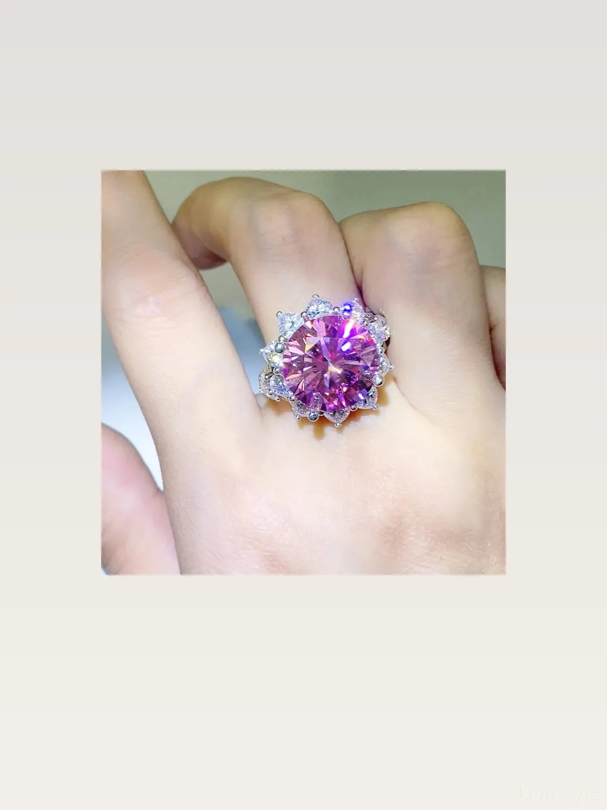 10 Carat Moissanite Zircon 925 Sterling Silver Ring — styled showcase — Livostyle