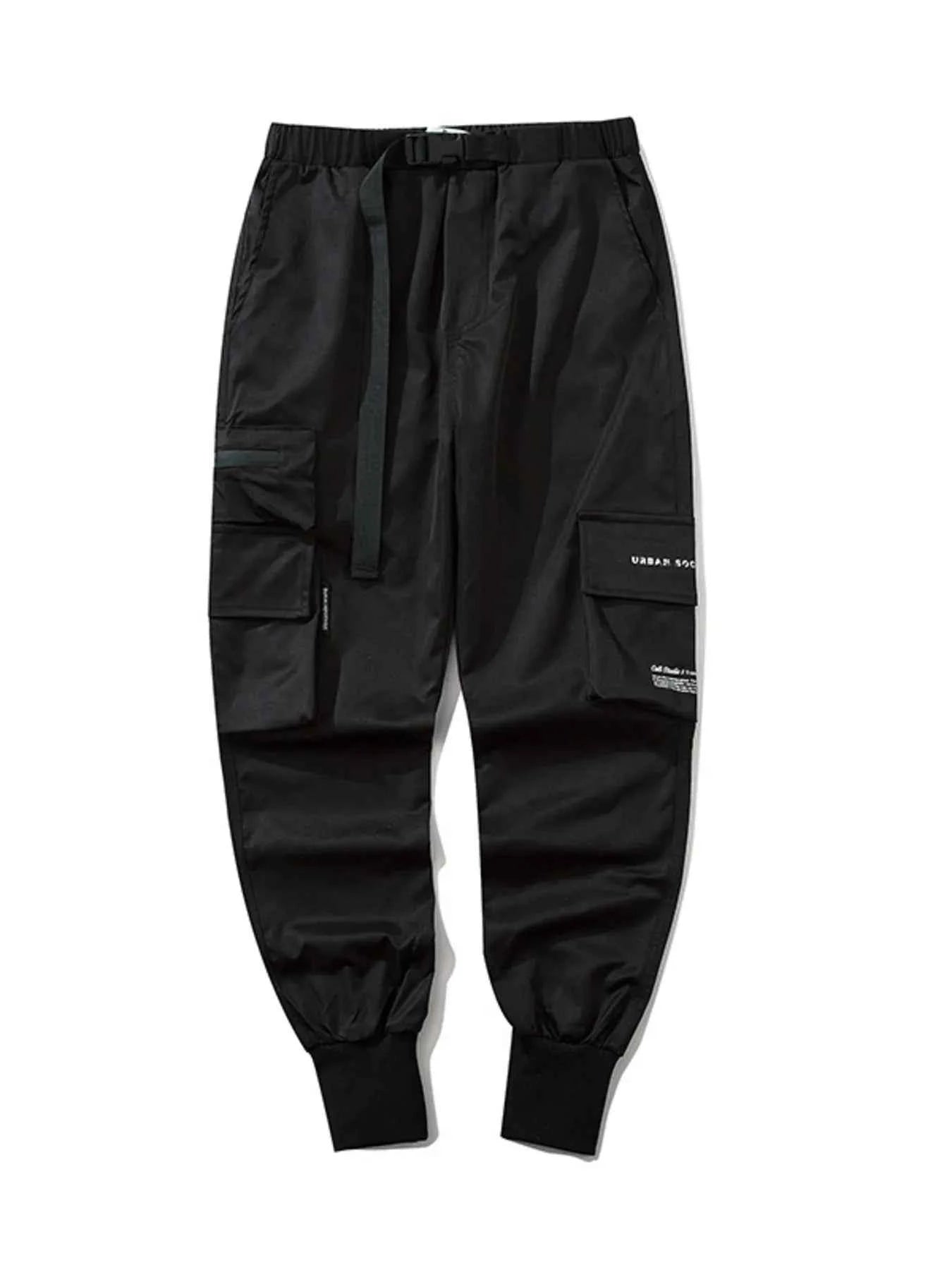 Men's Plus Size Casual Cargo Joggers with Elastic Cuffs