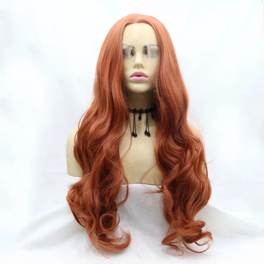 13*3 Lace Front Wigs Synthetic Long Wavy 24 130% Density — square view — Livostyle