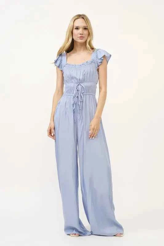 And The Why Ruched Multi Strings Jumpsuit