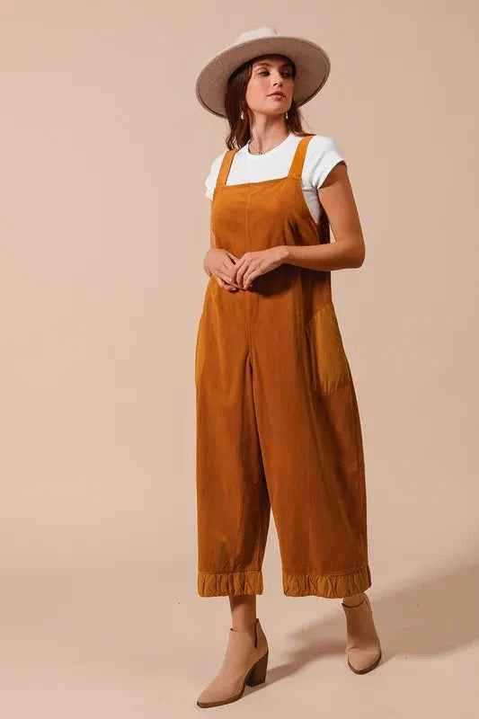 SO ME Corduroy Overalls Jumpsuit