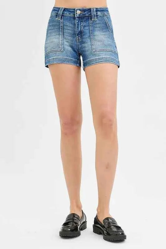 RISEN Low Rise Patched Pocket Shorts