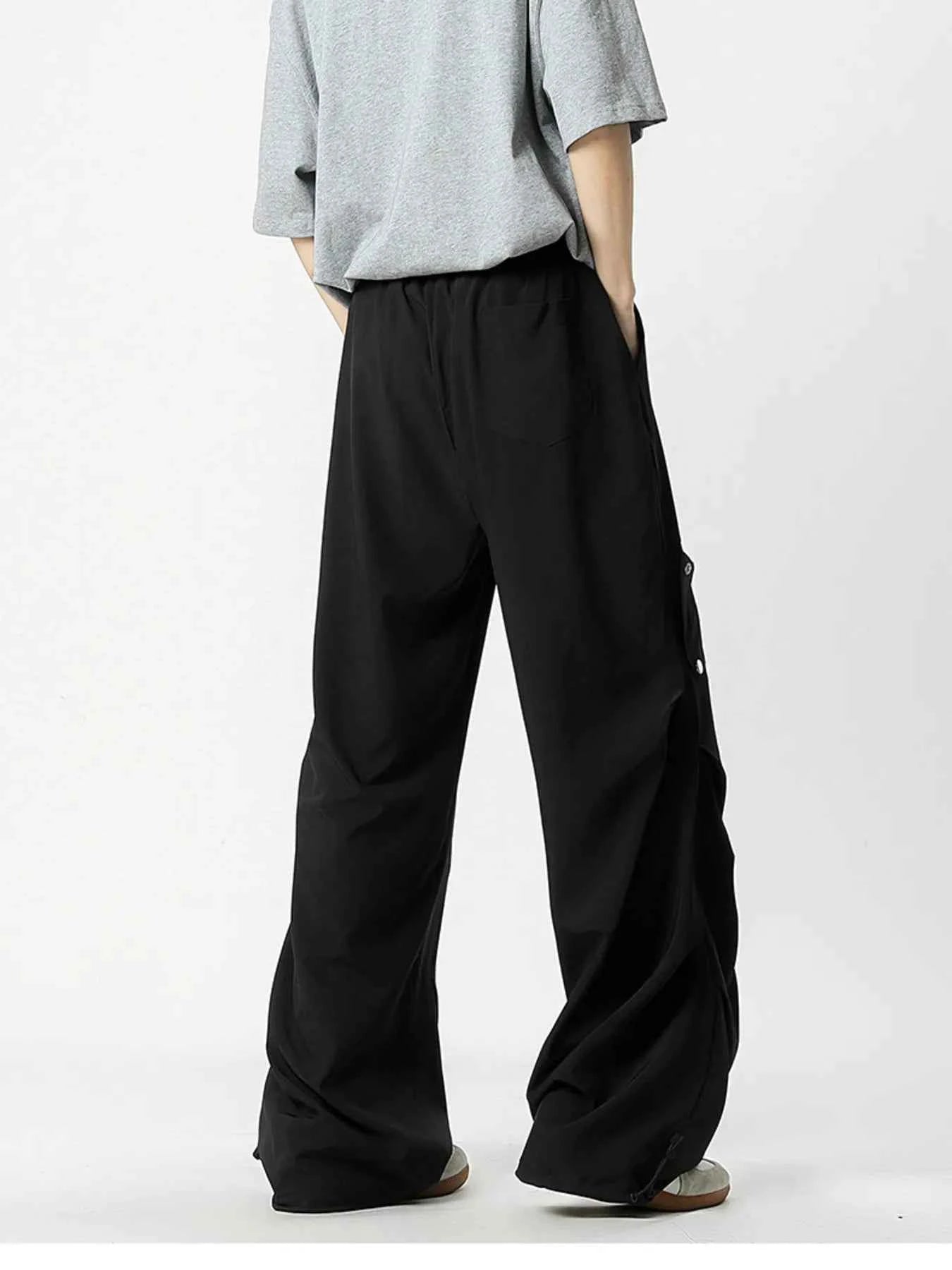 Men's Oversized Wide Leg Cargo Pants with Drawstring
