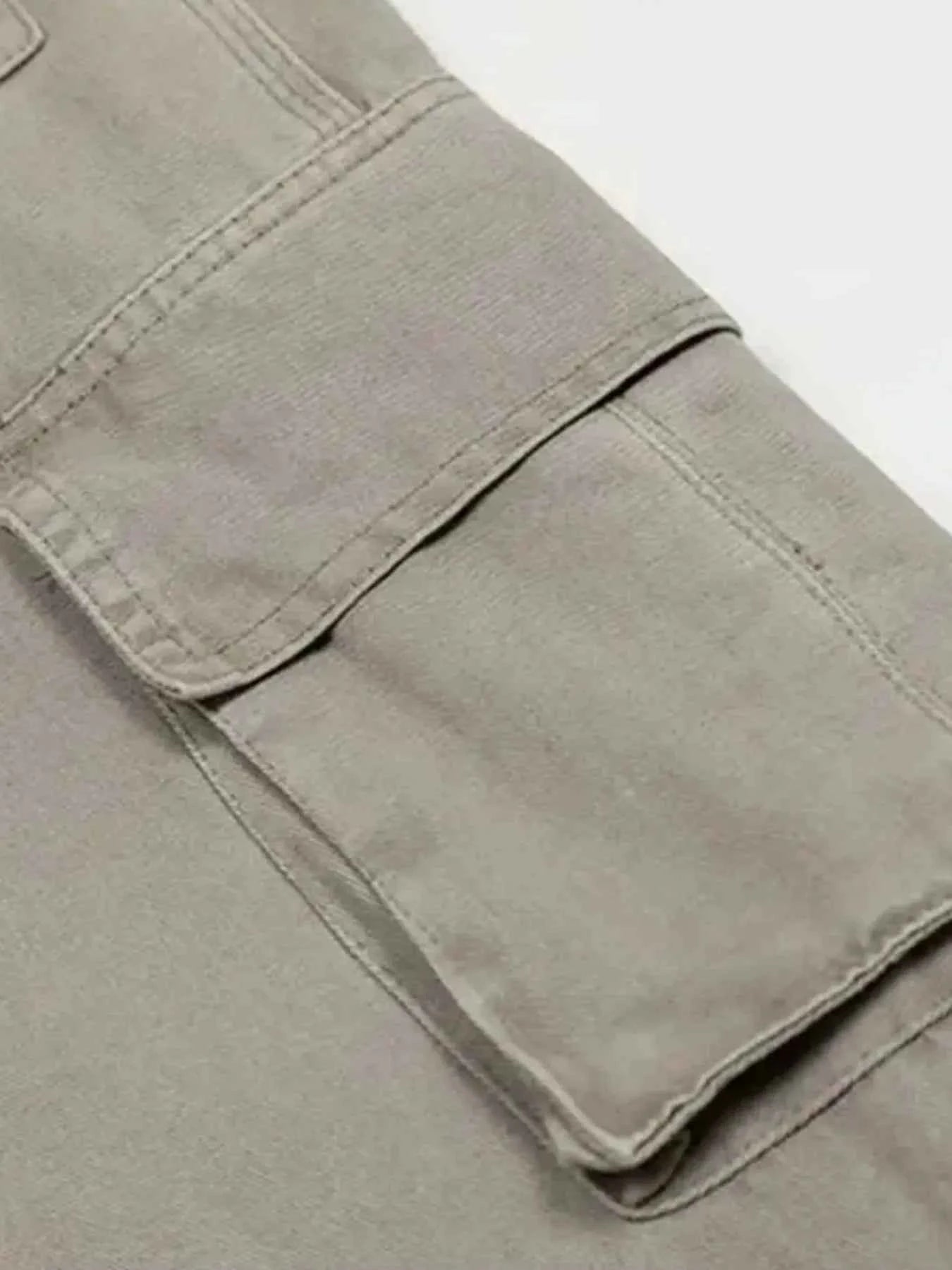 Men's Straight Cargo Pants with Multiple Pockets