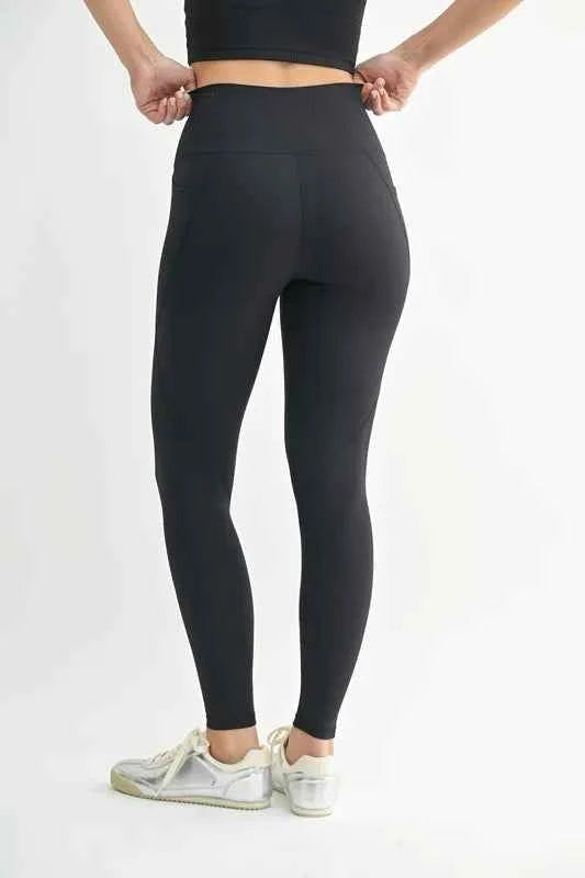 MONO B Soft Ribbed High Waisted Leggings