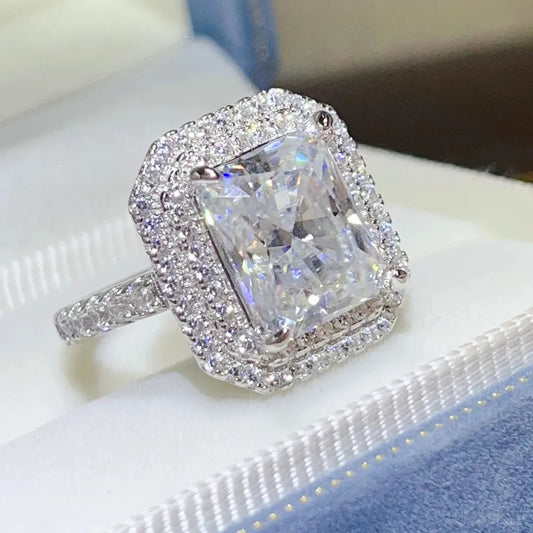 2 Carat Moissanite 925 Sterling Silver Ring — Rectangle-Cut — square view — Livostyle
