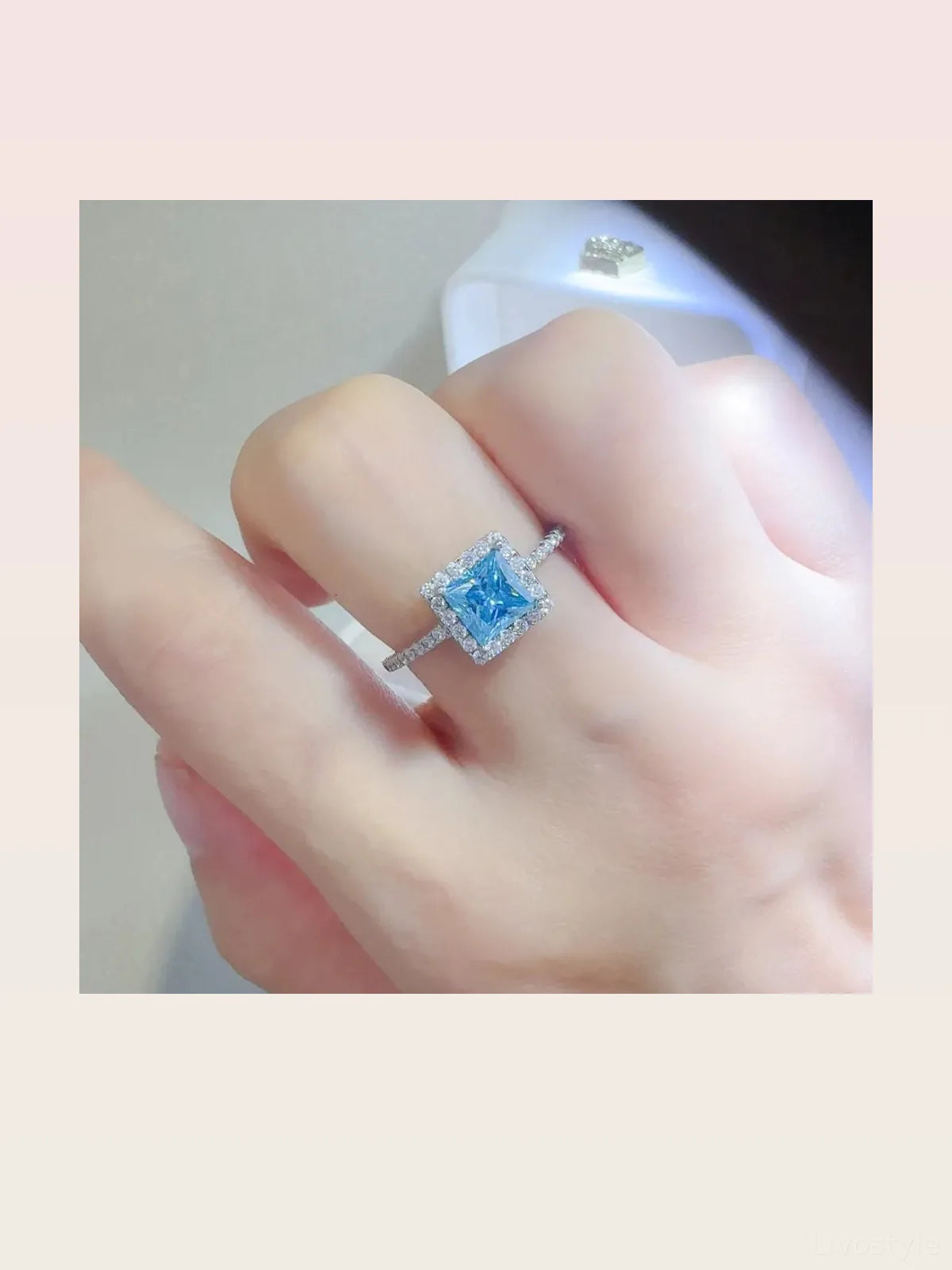 2 Carat Moissanite 925 Sterling Silver Square Shape Ring — styled showcase — Livostyle