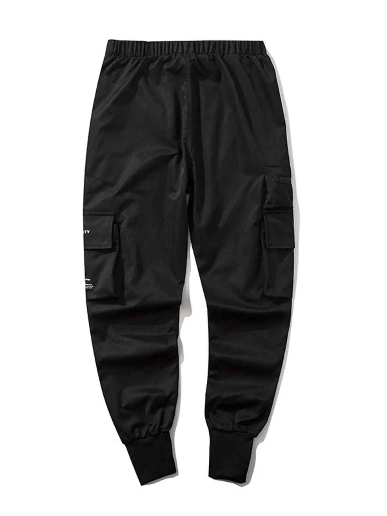 Men's Plus Size Casual Cargo Joggers with Elastic Cuffs