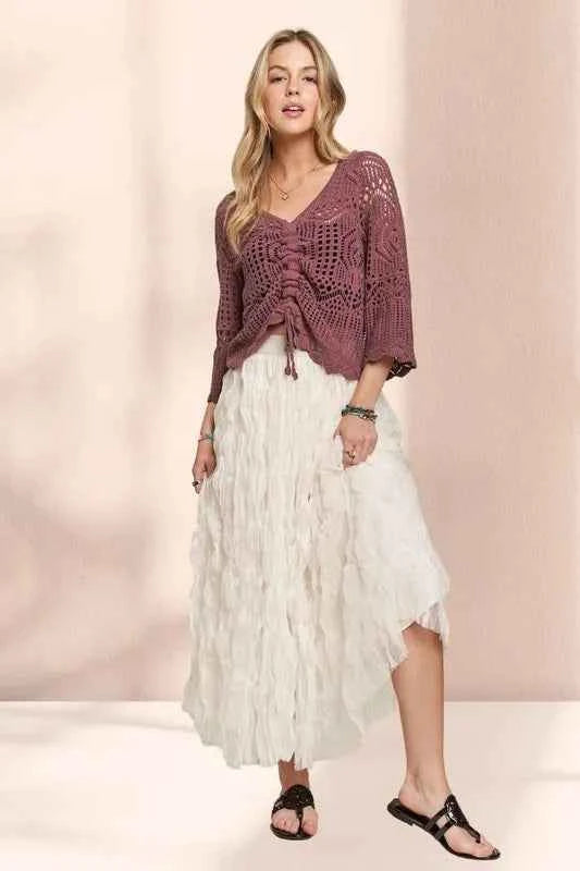 ADORA Elastic Waist Cloud Fluffy Maxi Skirt