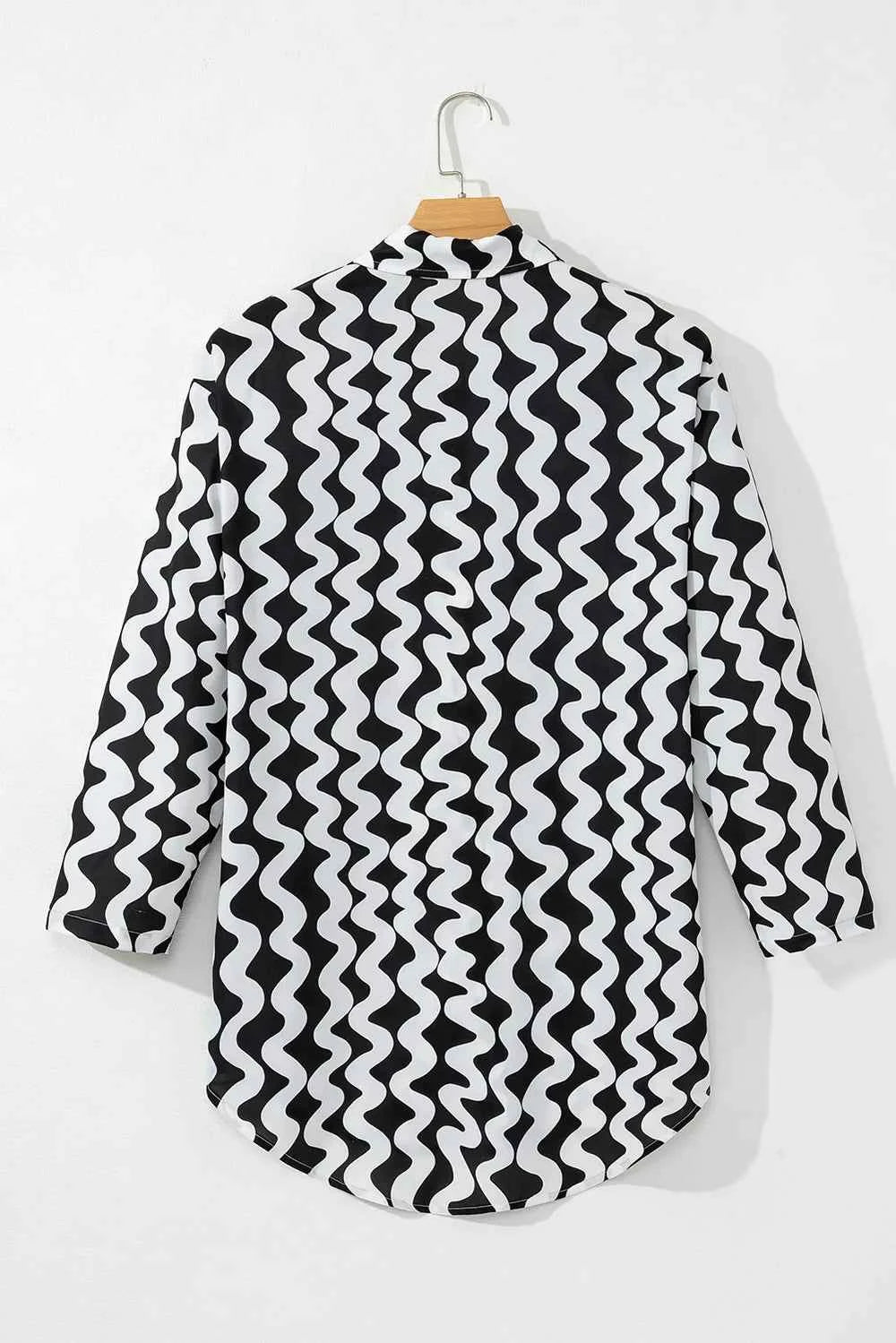 Button Down Contrast Striped Cover-Up
