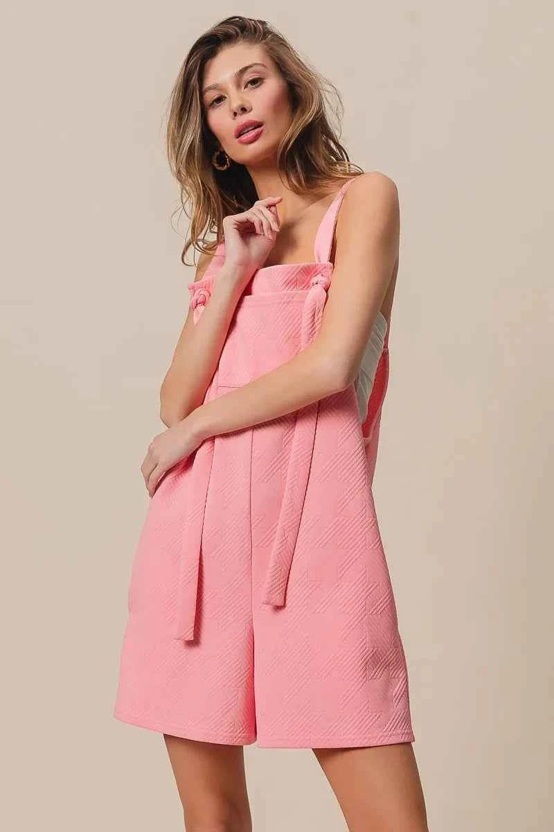 BiBi Texured Jacquard Romper with Side Pockets