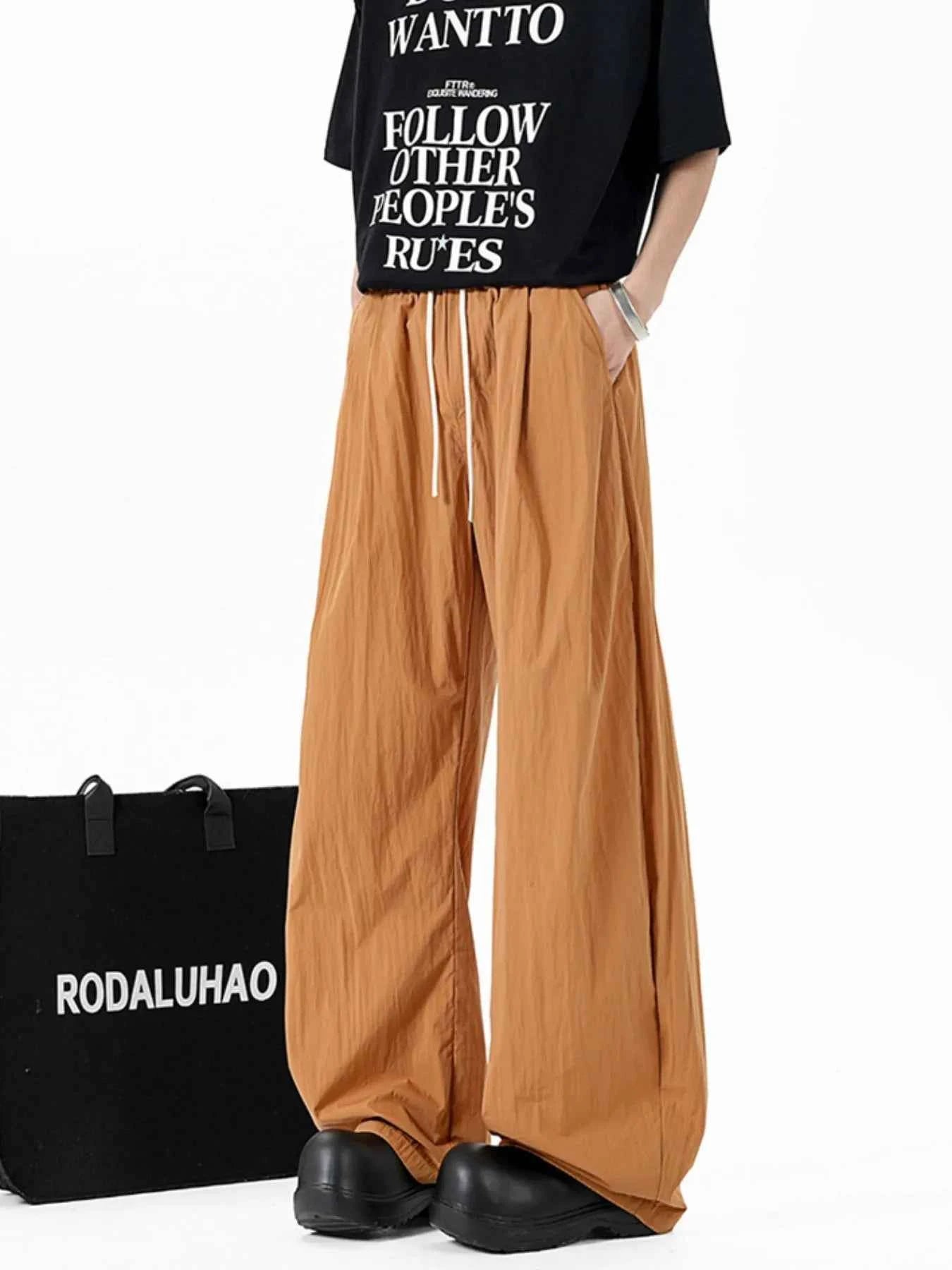 Men's Casual Wide Leg Drawstring Pants