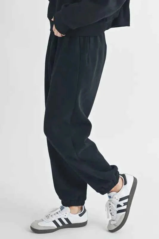 Aemi+Co Drawstring Elastic Waist Joggers