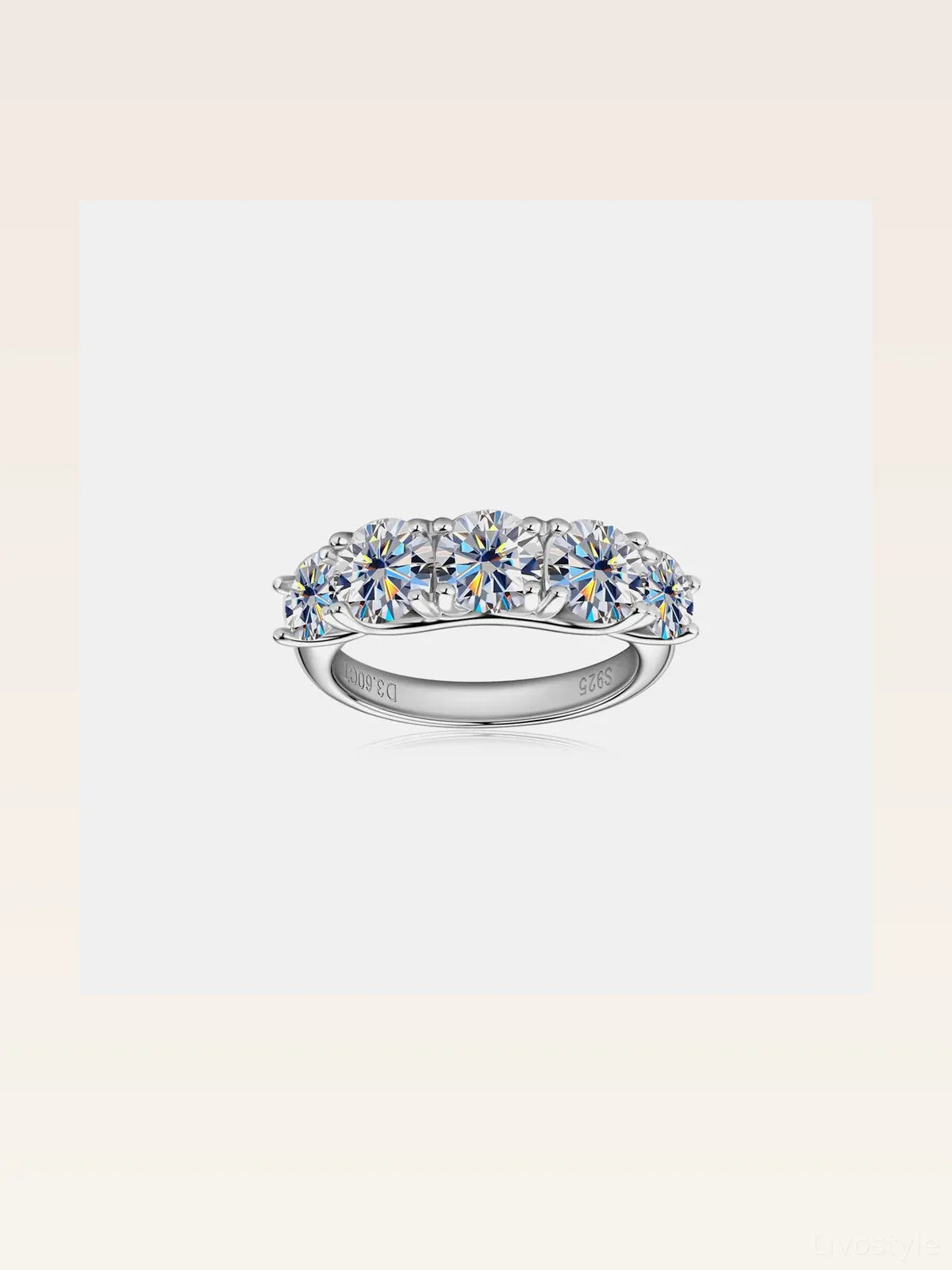 3.6 Carat Moissanite 925 Sterling Silver Ring — styled showcase — Livostyle