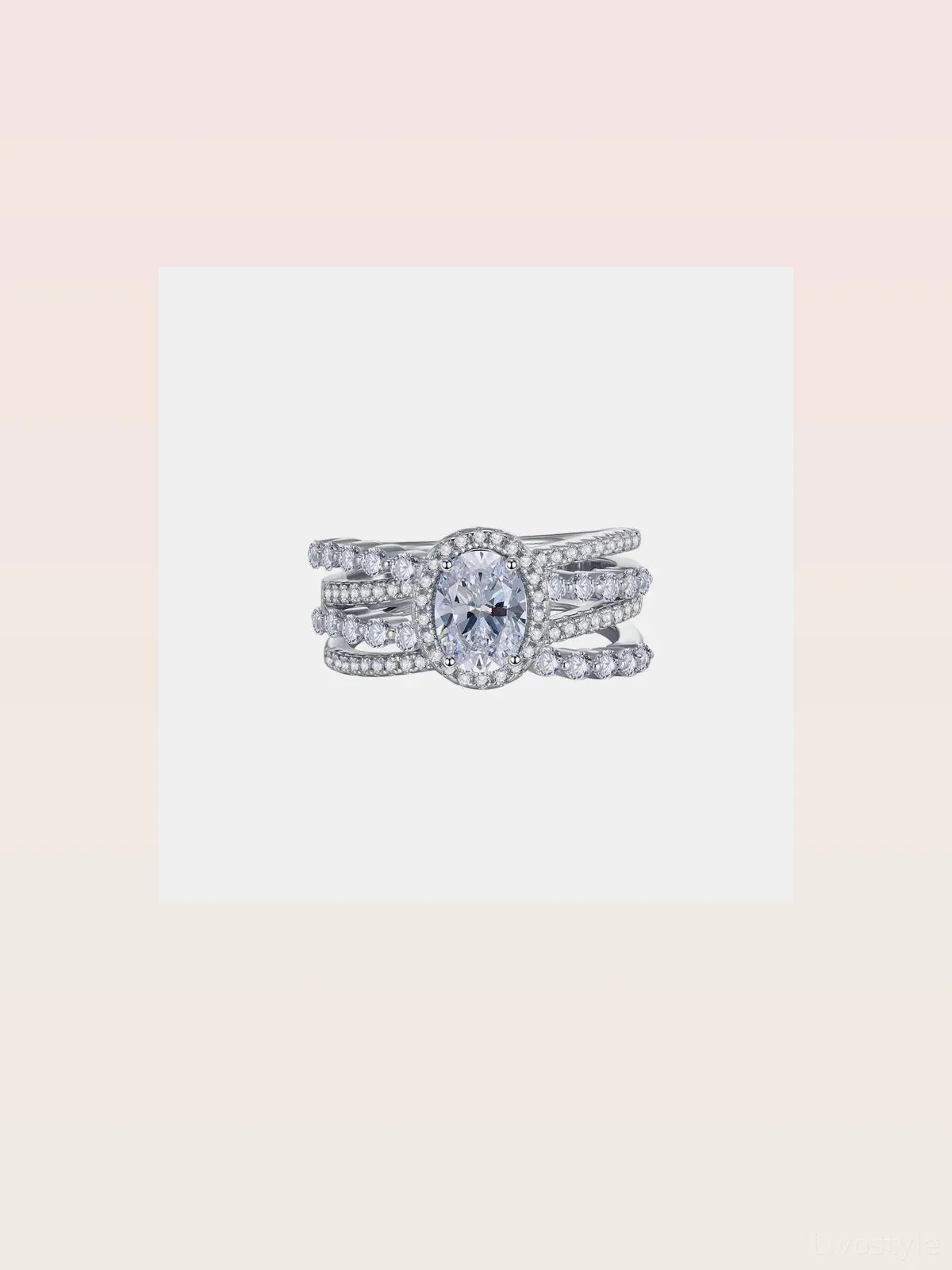 3 Carat Moissanite 925 Sterling Silver Layered Ring — styled showcase — Livostyle