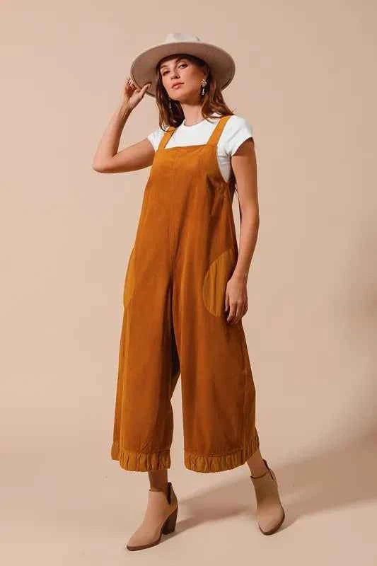 SO ME Corduroy Overalls Jumpsuit