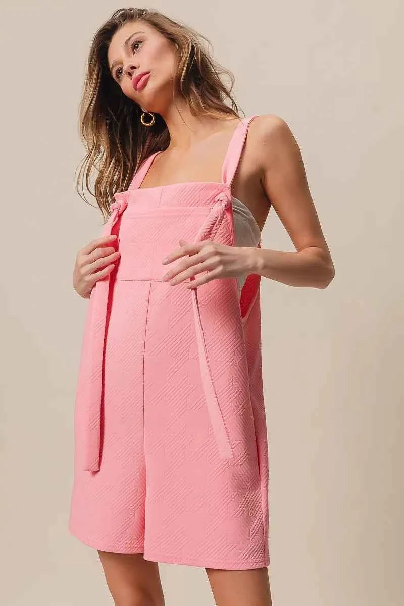 BiBi Texured Jacquard Romper with Side Pockets