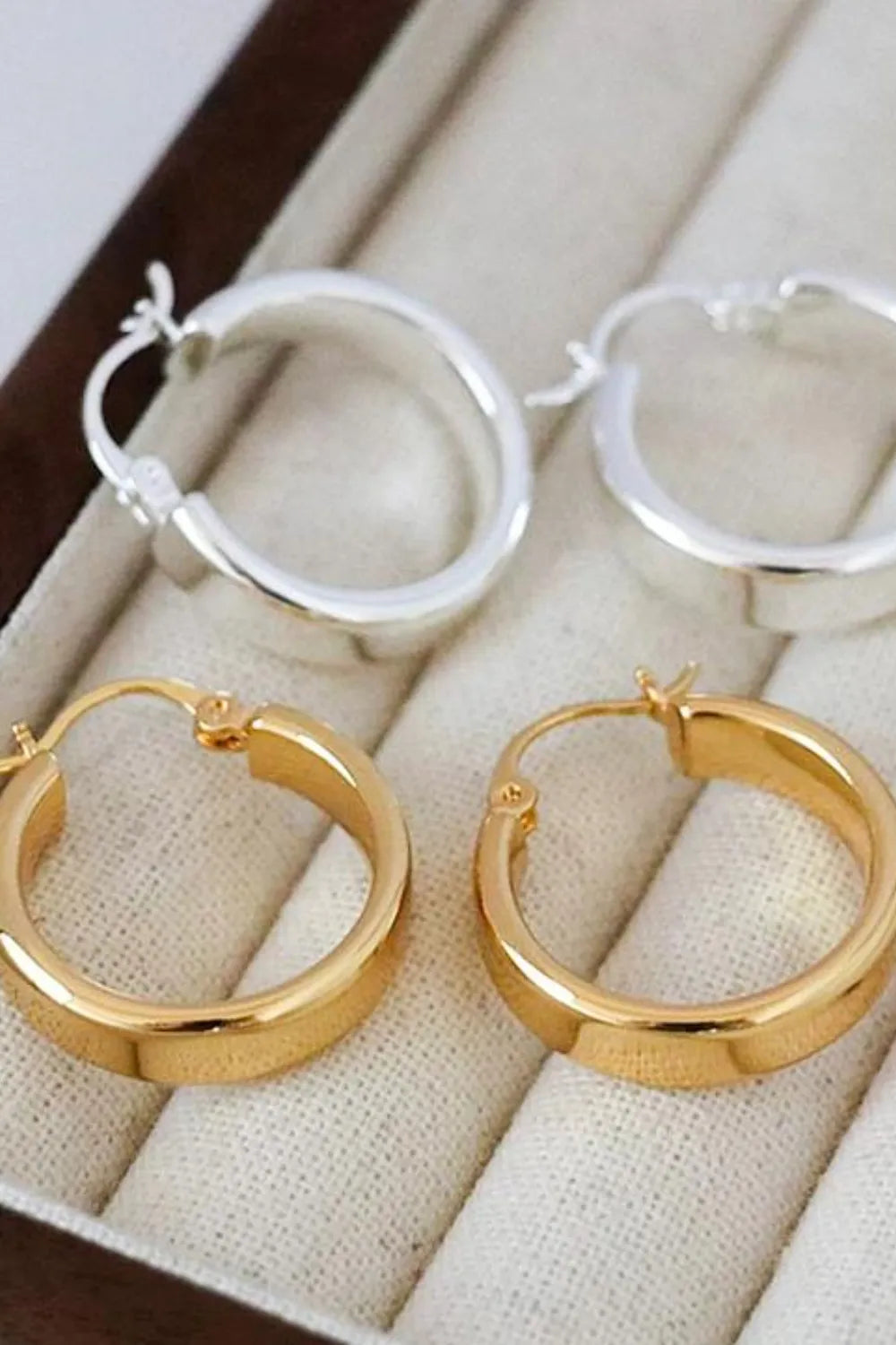 Gold-Plated Brass Huggie Earrings — Livostyle