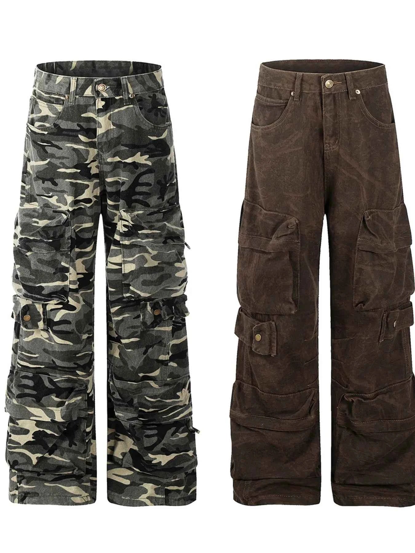 Men's Camouflage Cargo Wide Leg Pants
