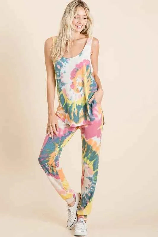 BiBi Tie Dye French Terry Casual Pants