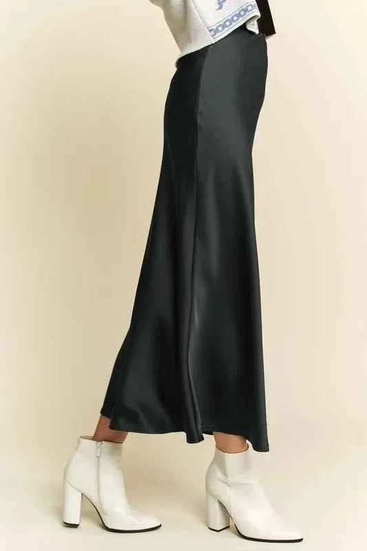 Davi & Dani High Waist Midi Skirt