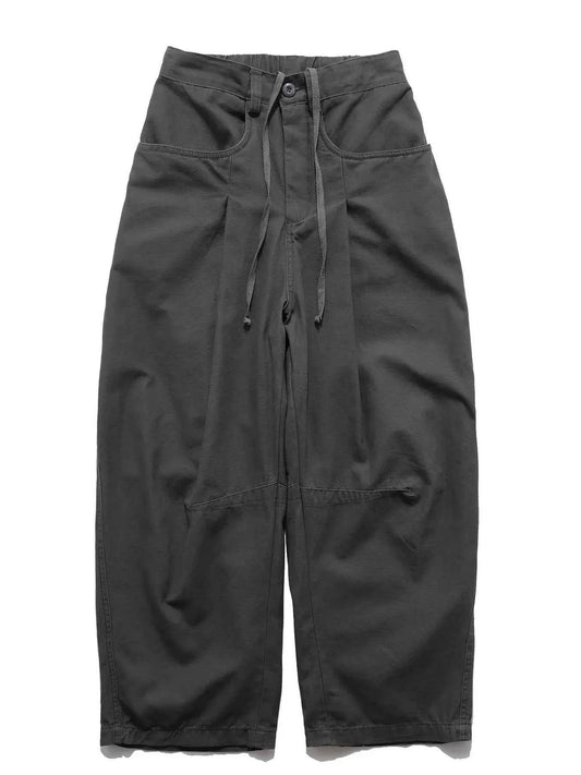 Men's Wide Leg Drawstring Cargo Curved Pants