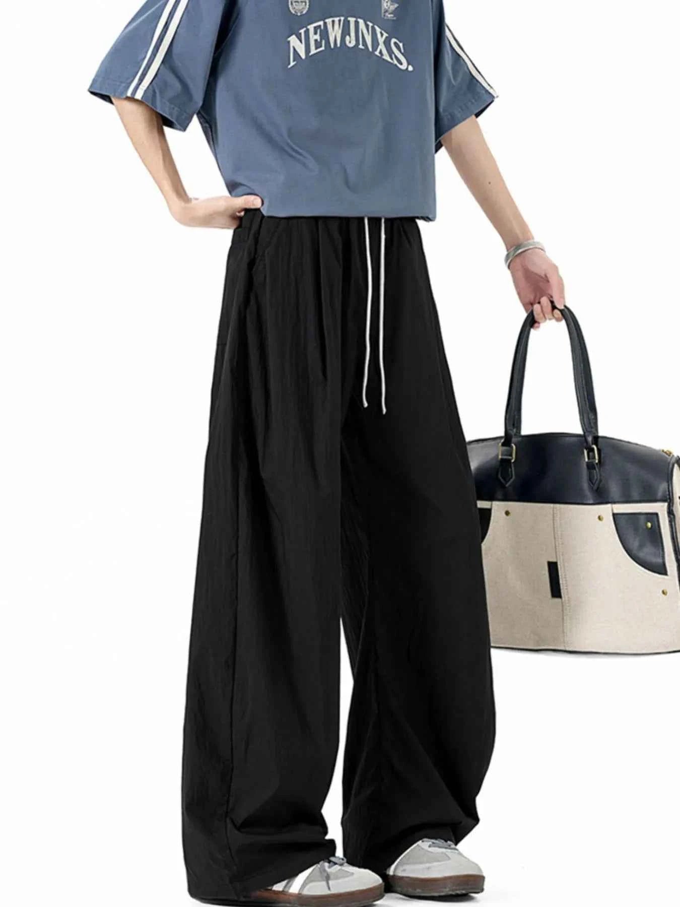 Men's Casual Wide Leg Drawstring Pants