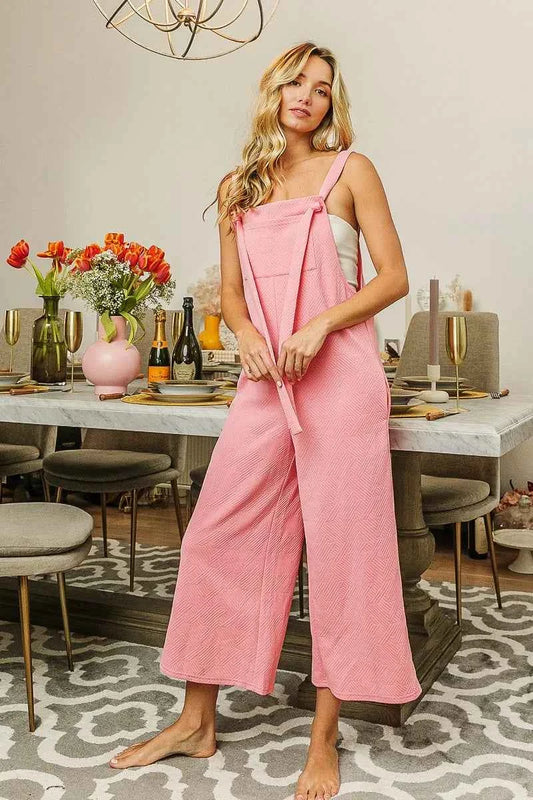 BiBi Textured Jacquard Jumpsuit with Side Pockets