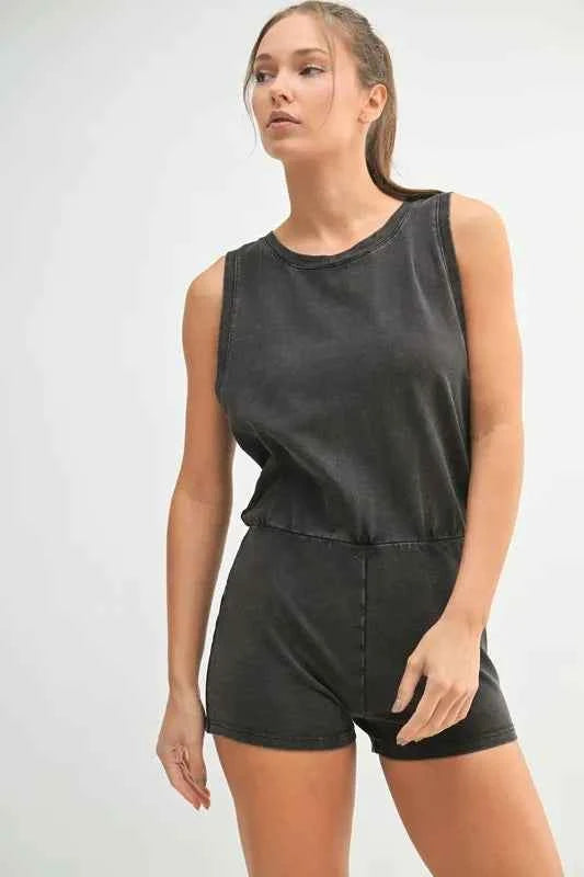 MONO B Mineral Wash Vintage Romper