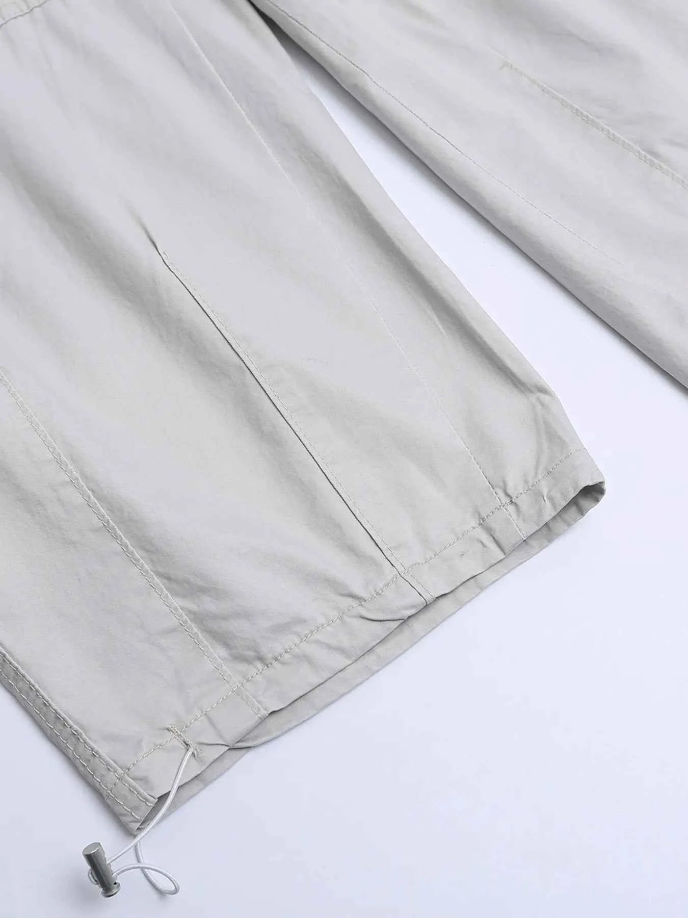 Men's Wide Leg Cargo Pants with Elastic Waist