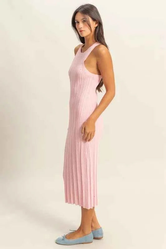 HYFVE Round Neck Bodycon Ribbed Knit Dress
