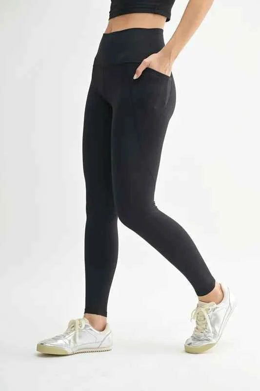MONO B Soft Ribbed High Waisted Leggings