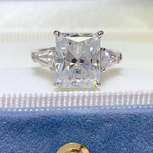 5 Carat Moissanite 925 Sterling Silver Ring — Radiant-Cut — square view — Livostyle