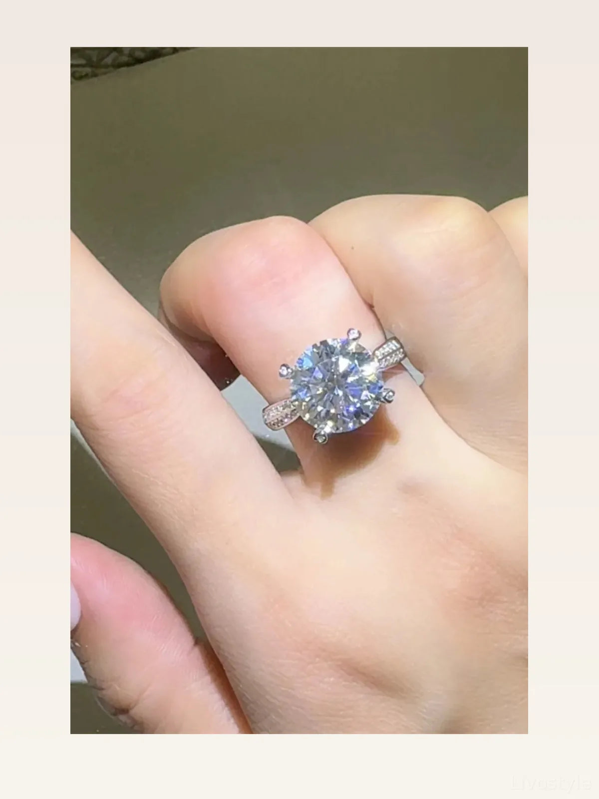 5 Carat Moissanite 925 Sterling Silver Ring — Round Pavé For — styled showcase — Livostyle