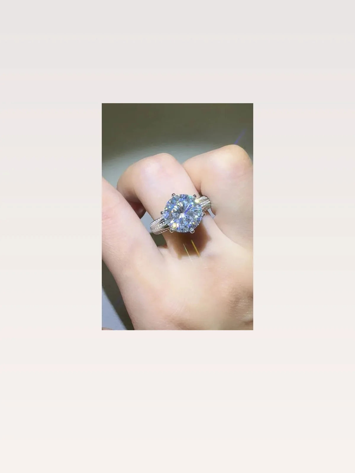 5 Carat Moissanite 925 Sterling Silver Ring — Round Pavé Pro — styled showcase — Livostyle
