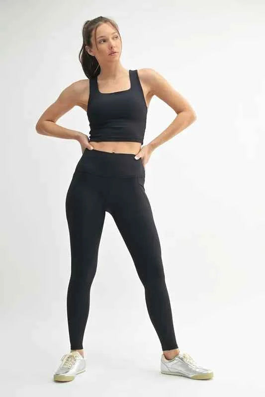 MONO B Soft Ribbed High Waisted Leggings