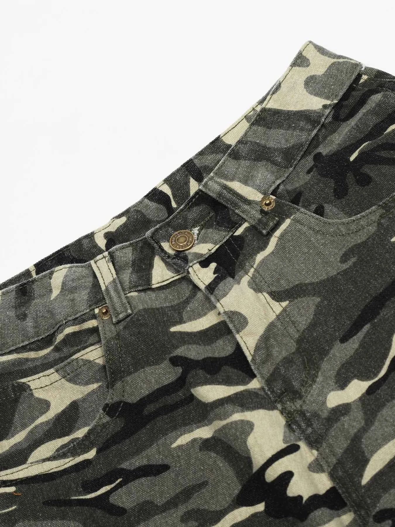Men's Camouflage Cargo Wide Leg Pants