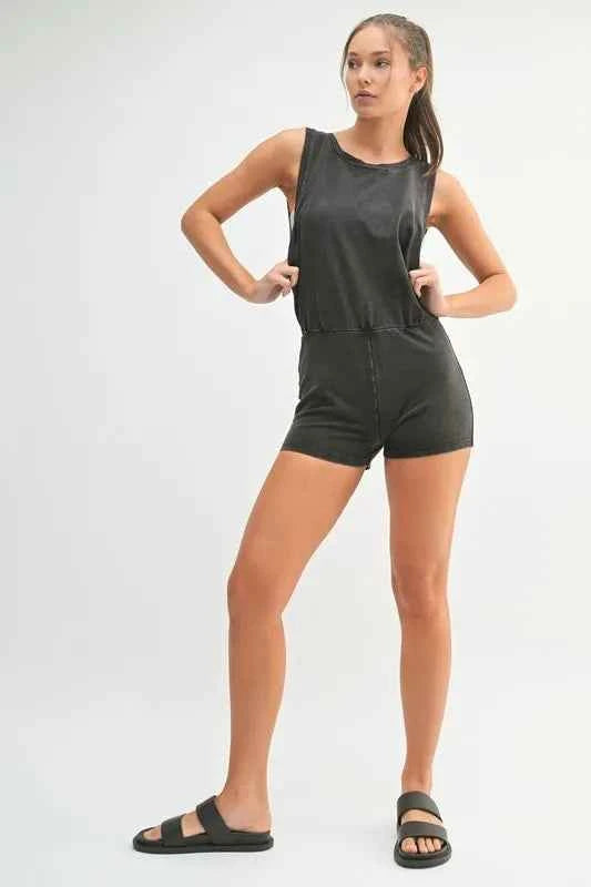MONO B Mineral Wash Vintage Romper