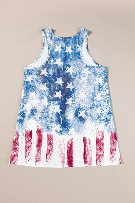 US Flag Scoop Neck Tank detail — Livostyle