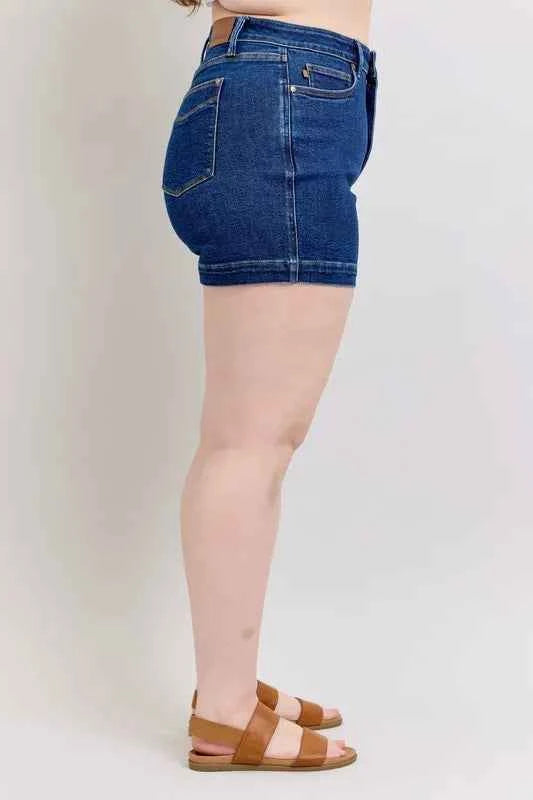 Judy Blue Full Size High Waist Tummy Control Denim Shorts Plus Size