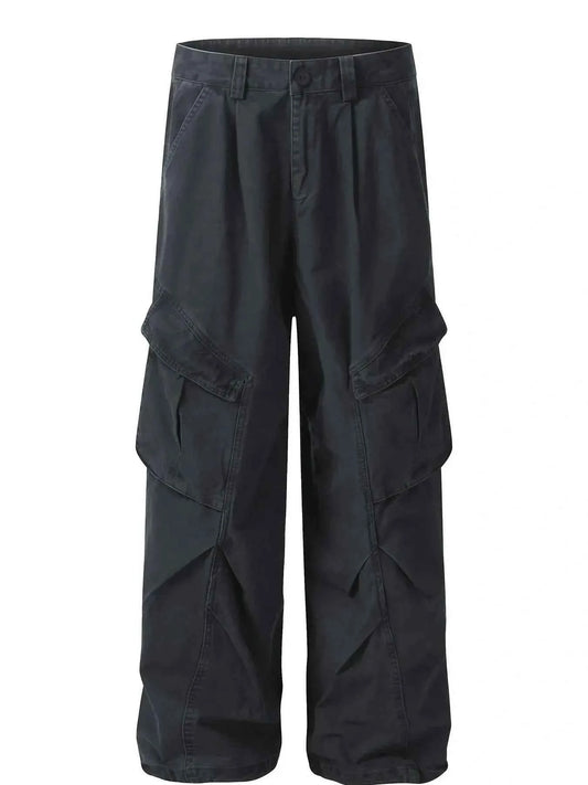 Men's Wide Leg Cargo Pants with Multi Pockets