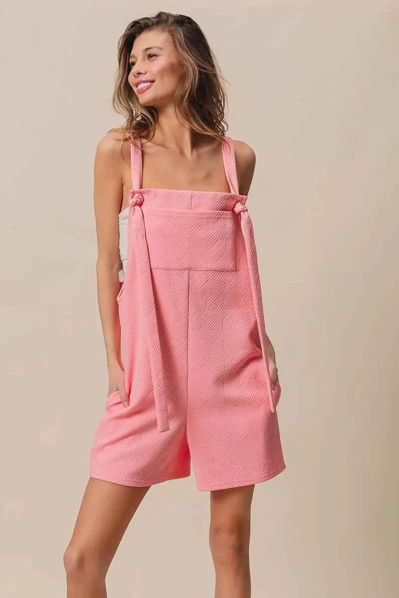 BiBi Texured Jacquard Romper with Side Pockets