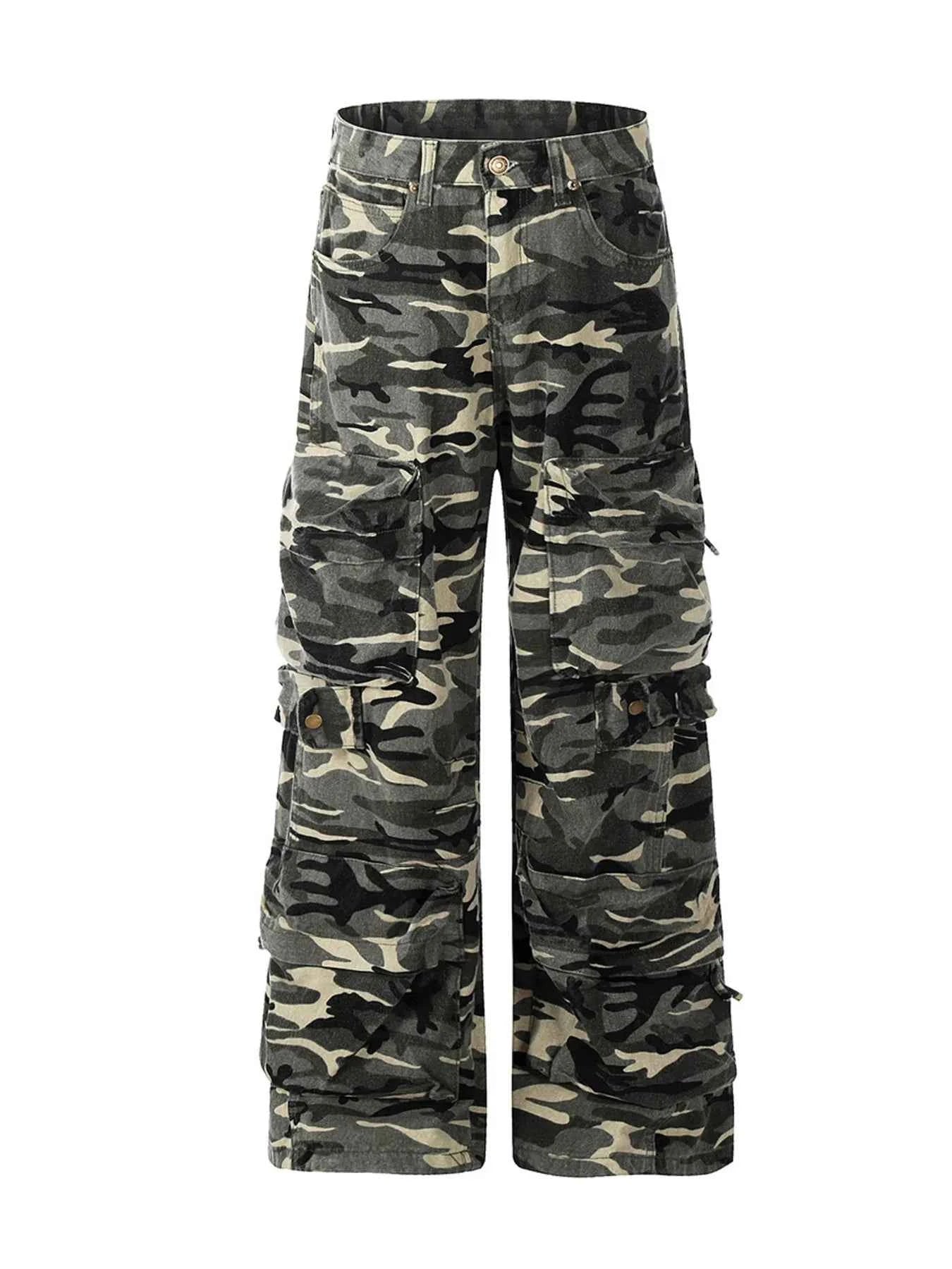 Men's Camouflage Cargo Wide Leg Pants