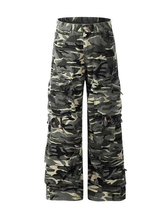 Men's Camouflage Cargo Wide Leg Pants