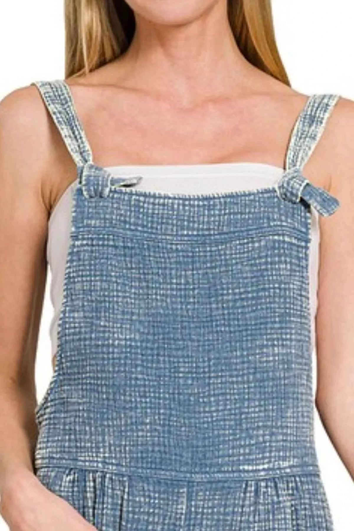 Zenana Woven Double Gauze Acid Washed Romper